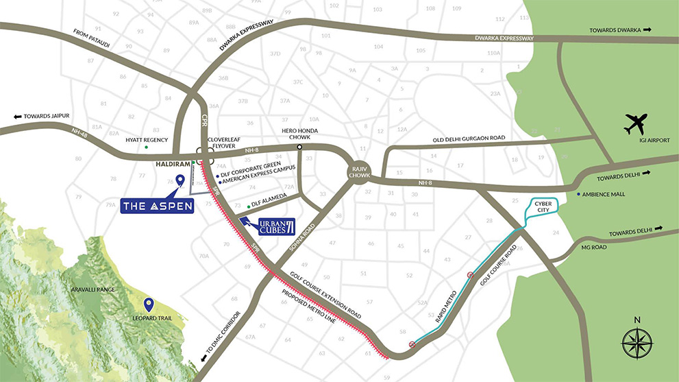 Whiteland The Aspen Iconic Location Map